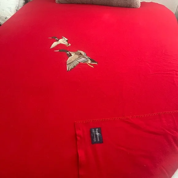Ralph Lauren Red Wool Duck Blanket - Picture 4 of 4